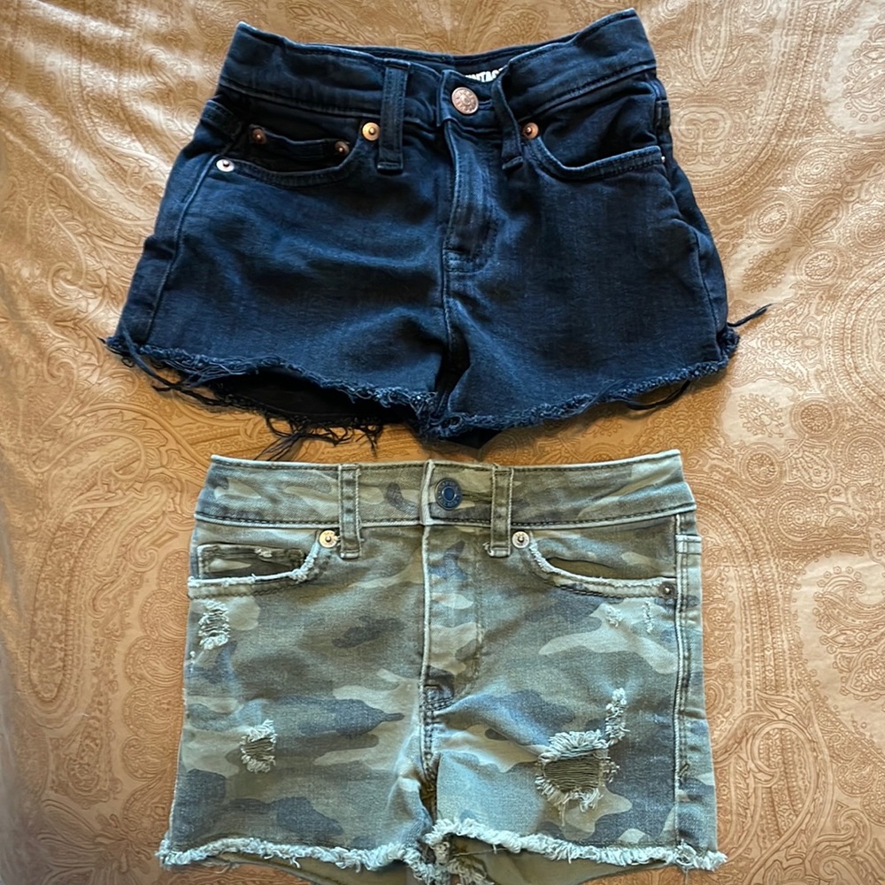 2 Pairs of Girls Cut Off Jean Shorts Size 5